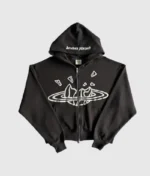 Broken Planet Double Zip Up Hoodie Black