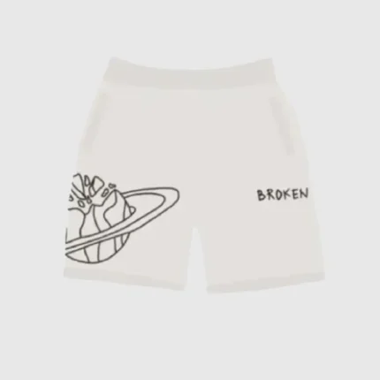 Broken Planet Market Outer Space Shorts White