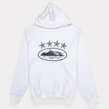 Corteiz 4Starz Alcatraz Hoodie White